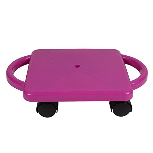 Hand2Mind Purple Indoor Scooter Board With Safety Handles For Kids Ages 6-12, Plastic Floor Scooter Board With Rollers, Physical Education For Home, Homeschool Supplies (Pack Of 1) #TOP6