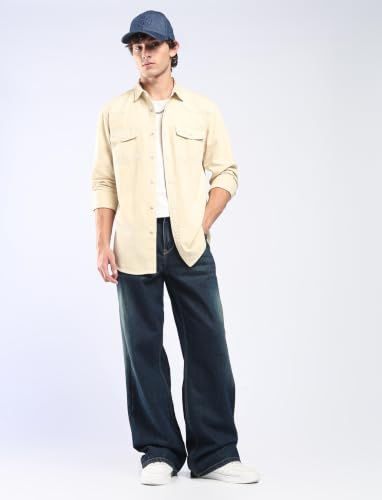 Image of INKD Men's Regular Fit Shirt - 100% Cotton | Casual Shirts for Men | Full Sleeve