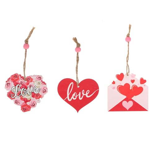 3 Grids Box Set Valentines Day Hanging Decorations 2025Valentines Decor Pink Wooden Pendant Home Atmosphere Decoration HeartValentines Day Decorations for The Home Wall Door