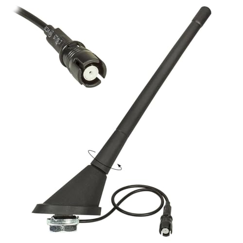 tomzz Audio 1000-005 Auto Antenne Dachantenne KFZ 16V Verstärker Raku 2 II kompatibel mit Audi Opel Seat Skoda VW Anti Noise Stab 17,5cm 60 Grad