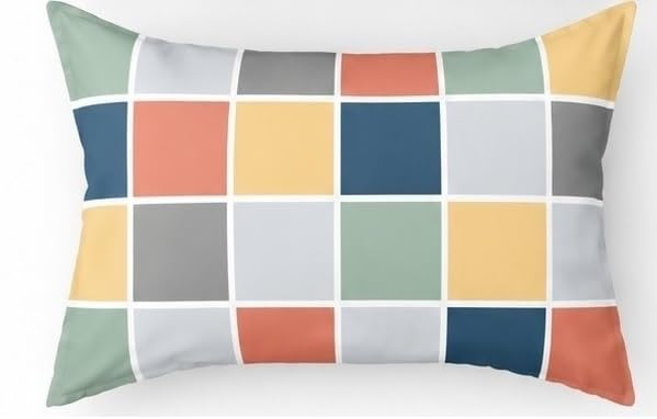 Image of King Size Microfibre Decorative Pillow Covers, Navy Blue Multicolour Heart Print-50 cm x 75 cm (2, Multicolor 1)