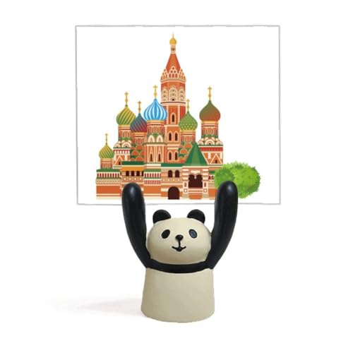 Support note panda russe et pince mémo cartoon pour décoration intérieure et souvenir de voyage
