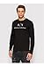 Armani Exchange A｜X Men's Long Sleeve Logo Crewneck T-Shirt T Shirt, Black, Medium US
