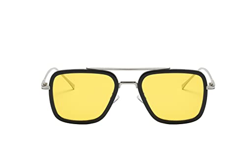 OWL Tony Stark Square Aviator Sunglasses Metal Frame Iron Man Vintage Glasses Spider Man Eyeglasses for Men2