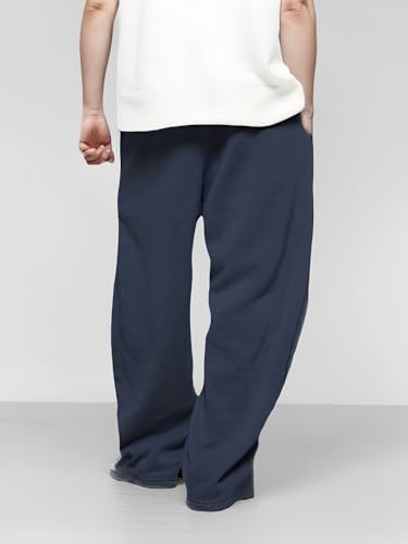 Image of Men's Baggy Sweatpants with Elastic Drawstring Waist, Breathable Wide-Leg Casual Loose Cotton Joggers Deep Pockets