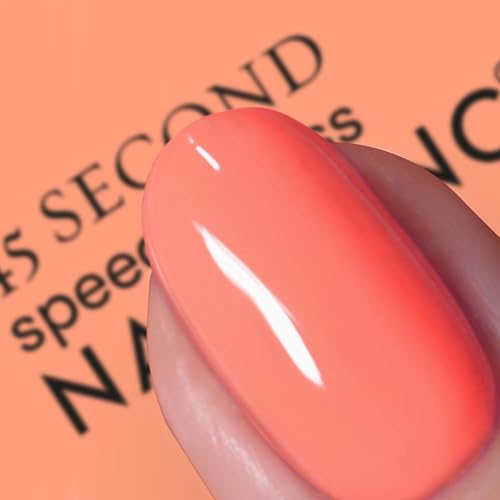 Nails Inc 45 Second Speedy Gloss, Bella, Pastel Coral, Neon, No Chip, Long Lasting, Quick Dry, Air Dry, Professional Manicures & Pedicures, Fingernails & Toenails, Vegan Nail Polish, 0.47 Fl Oz