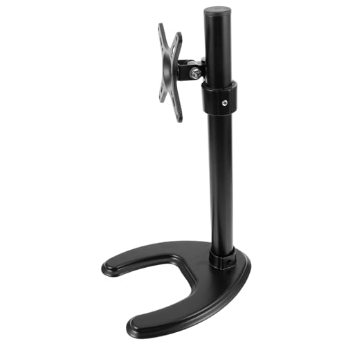 Support de table TV 14-27 pouces pivotant et reglable en metal noir pour ecran LED