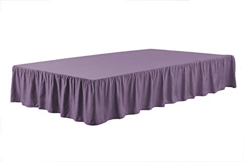 Sheets & Beyond Wrap Around Solid Microfiber Luxury Hotel Quality Fabric Bedroom Gathered Ruffled Bedding Bed Skirt 14 Inch Drop (Queen, Lavender) #TOP3