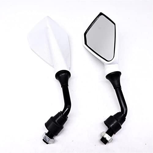 Espejo Retrovisor Moto Espejos Retrovisores Manillar Bicicleta Y Motocicleta Piezas Repuesto Ciclismo Scooter Bicicleta Eléctrica Espejo Marcha Atrás Modificados Espejos Moto Laterales(Color:Blanco)