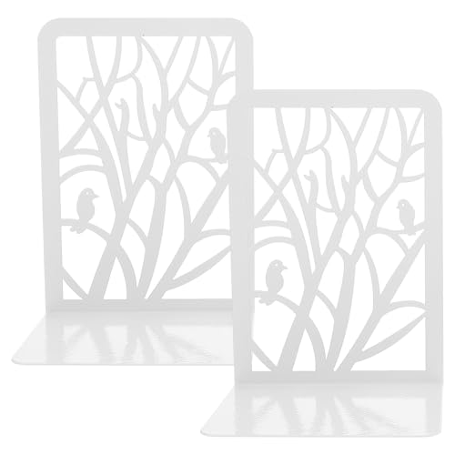Serre-livres en métal blanc de librairie support rigide et sans bavure pour BD