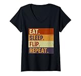 Photo Gallery donna eat sleep flip repeat - divertente ginnastica parkour flipping maglietta con collo a v Photo Gallery donna eat sleep flip repeat - divertente ginnastica parkour flipping maglietta con collo a v