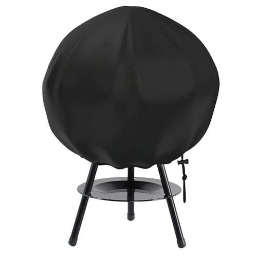 HENGBIRD Grillabdeckung Wetterfest,Grill Abdeckung Wetterfest,Grillhaube Wetterfest,Kugelgrill Abdeckung,Elektrogrill Grillabdeckung Mit Standfuß,Weber Grill-Regenschutz für GGR50B, GF03320GM usw