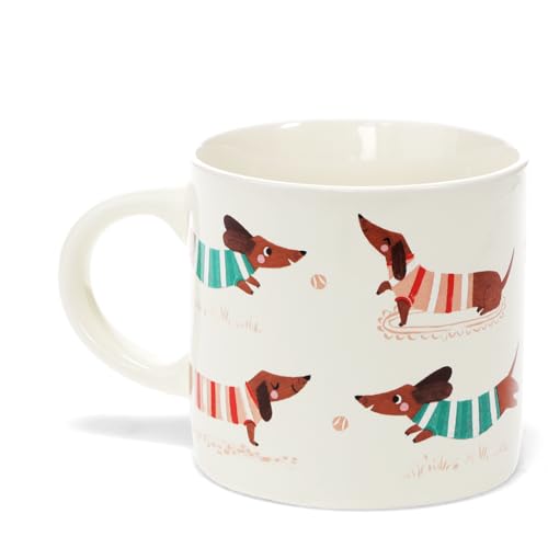 Keramiktasse Sausage Dog mit Dackel-Motiv Becher 350 ml Keramik Hund Tasse Kaffeebecher