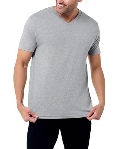 Image of Men's V-Neck T-Shirt Fitted Short Sleeve Soft Cotton Vneck Tees S-2XL