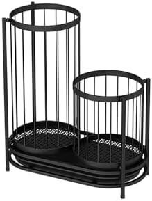Hollow-Out Umbrella Stand with Drip Tray, Round Design for Organizing Small to Large Umbrellas, Billiard Cues, Baseball Bats, and Kids Toys in Entryway or Office