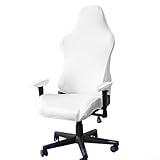 Gdfnmogo Elastischer Gaming-Stuhl-Schonbezug, Büro-Computer-Sitzschutz, Spandex-Polyester-Mischgewebe, weiche Passform für Heimbüro, Meeting, Arbeitszimmer (weiß)