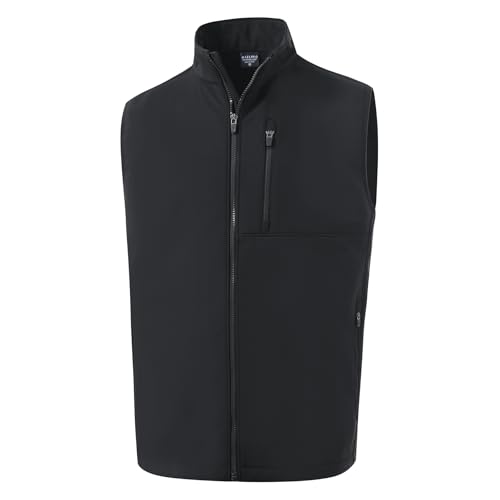 Image of M MAELREG Mens Vests Outerwear Windproof Lightweight Softshell Vests Zip Pockets Sports Sleeveless Jacket Golf Vests for Men