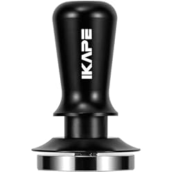 IKAPE 51mm Espresso Tamper, Premium Barista Coffee Tamper with Calibrated Spring Loaded, Threaded Stainless Steel Base Tamper for Espresso Machine(Black)