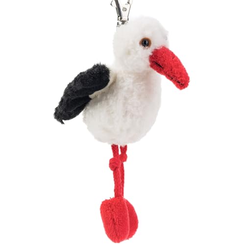 Schaffer 0207 porte-clés en peluche cigogne Dudu, White-black