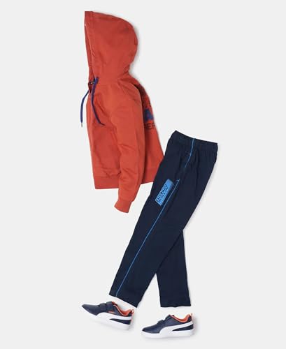 Image of Jockey AB13 Boys Super Combed Cotton Rich Graphic Printed Trackpants with Contrast Side Piping