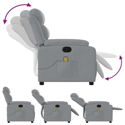 Sillón reclinable masaje Gris claro miniatura 6