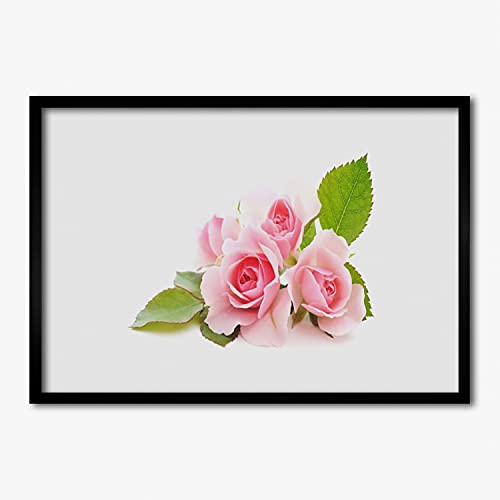 Affiche encadrée 70x50 pour mur vide - Cadre MDF photo murale roses