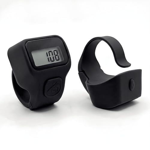 Image of Digital Ring Counter, LCD Display, Finger Tally Clicker for Meditation and Prayer, Ring Style (Pack of 1) (Black)