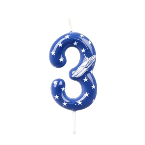 3 Star Birthday Candle American Navy 3rd Birthday Decoration for Boys