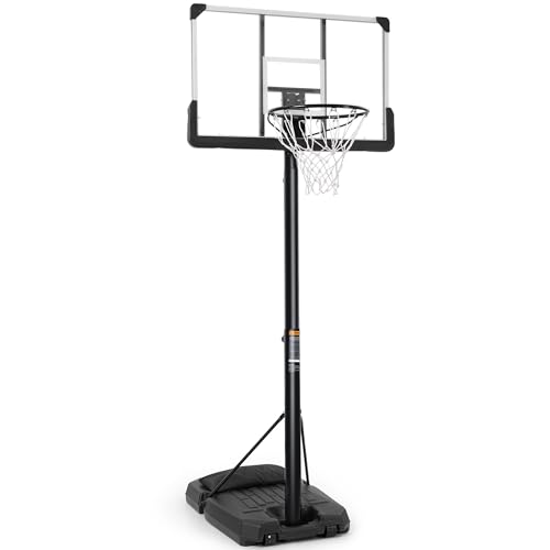Basketball Hoop Outdoor 6.7FT-10FT Adjustable 44 Inch Backboard Portable Basketball Hoop Basketball...