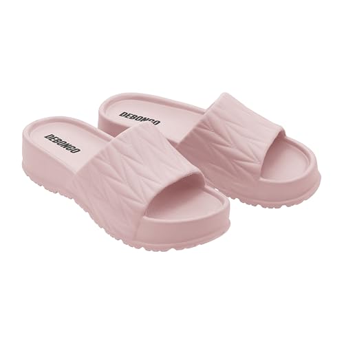 Image of DEBONGO Women's EVA Slider Sandals - Textured Open-Toe Slip-On with Cushioned Footbed | Lightweight Flat Sliders for Daily, Indoor & Outdoor Wear