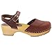 Bjork Gerda Wood Closed-Toe Leather Clogs (EU-41, Brown)