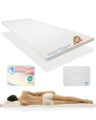 Pyramidenkönig 3cm Viscoelastische Matratzenauflage mit Bezug Milano Härte 2 Visco Auflage Topper Memory Matratze Gelschaum (90 x 200 cm)