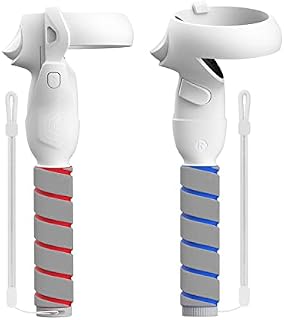 ZYBER Handle Attachment for Oculus Quest 2 Controller Grips, VR Golf Club Adapter Beat Saber Supernatural, Compatible with Meta Quest 2 Accessories, Enhance Experience