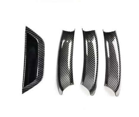 Maniglie Portiere Interne per BMW X3 X4 F25 F26 2010-2017 Interni Auto con Texture in Carbonio/Nero/Beige Maniglia della Portiera Pannello di Copertura(Carbon Fiber-4pc)