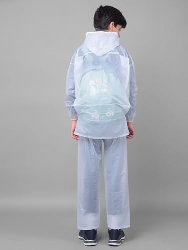 Image of Dollar Kids Waterproof PVC Raincoat Jacket & Pant Set | Zipper & Button Closure | Adjustable Hood & Pocket | Lightweight Full Body Rainwear Suit for Boys & Girls