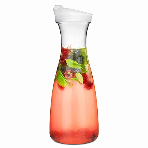 Carafe d'eau en plastique avec couvercle à rabat pour thé froid, anti-fuite, distributeur de boissons pour thé glacé, préparez une boisson froide pour votre famille en été, 600 ml Cover
