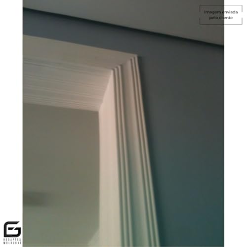 Moldura Guarnição Rodameio Eva Autocolante Ter 7cm x 8mm, 15 Metros (Branco)