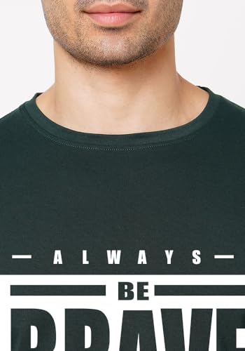 Image of Wear Your Opinion Men's S to 5XL Premium Combed Cotton Printed Half Sleeve T-Shirt (Design: Always Be Brave)
