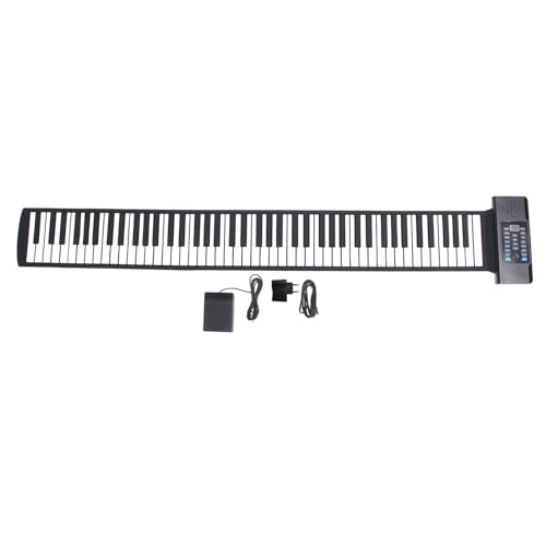 Eujgoov Roll à Main Piano Clavier LED Affichage de Tube Numérique Pliable 88 Touches Roll Up Piano avec Enregistrement de Pédale D'enregistrement pour...