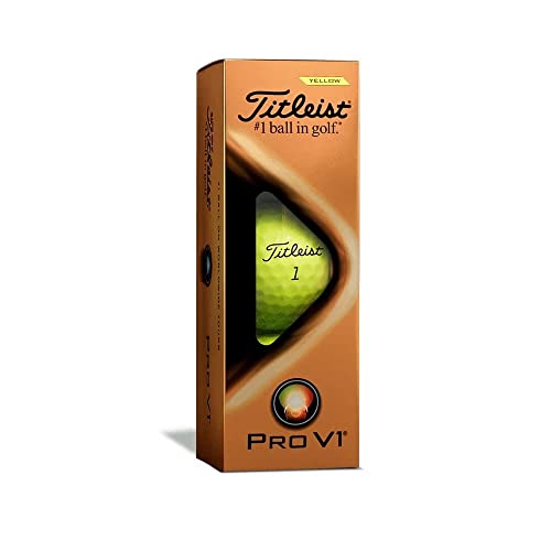 Titleist Pro V1 Golf Balls, Yellow, Standard Play Numbers (1-4), One Dozen #TOP1