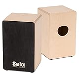 Sela SE 118 Primera Black - Cajon für Einsteiger und Fortgeschrittene - inkl. Sela Snare System, 12 mm Birkenkorpus, spielfertig aufgebaut, Made in Germany