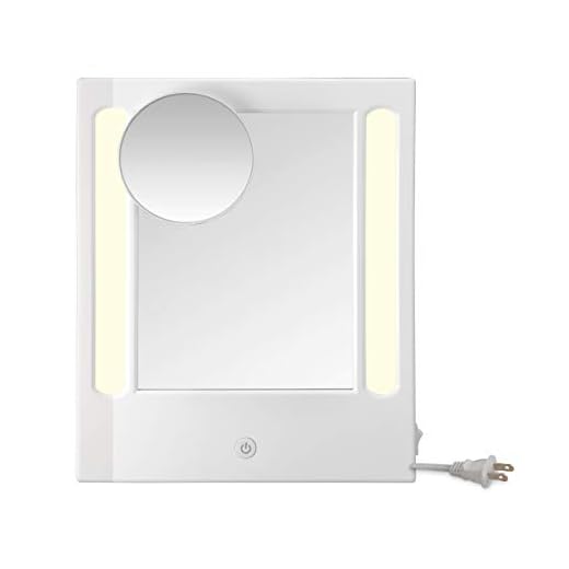 Conair Lighted Makeup Mirror, LED Vanity Mirror, 1X/5X Magnifying Mirror, Corded in Glossy White