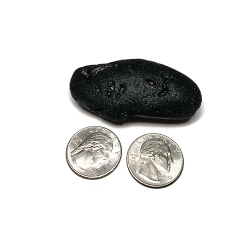 Image of Rare Indochinite Black Tektite 41g, Raw Meteorite Impact Glass, 1pc 59mm Natural Specimen, from Vietnam ID#I
