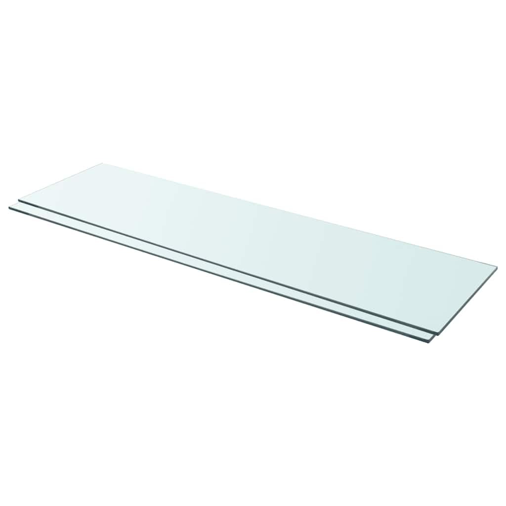 vidaXL 2x Shelves Panel Glass Clear Glass Sheet Plate for Display Case Storeroom Cabinet Slatwall Shop Easy to Wipe Clean 110x30cm — image 1