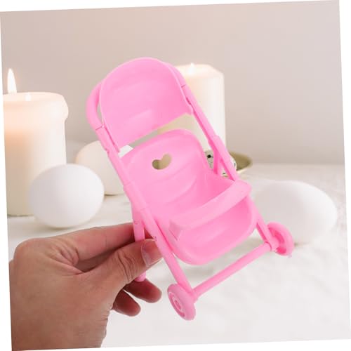 FUNNETOYU 4 Stück Teiliges Mini Babywagen aus Abs Kunststoff Farbenfrohes Rollenspiel Zubehör für Pädagogisches Puppenwagen Modell für Eltern Junge Mädchen Interaktion – Bild 4