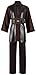 Men's Tunic Costume Halloween Anakin Costume Brown Tunic Hooded Robe Cosplay Full Set Knight Uniform Adult Outfit (Brown, Small)
