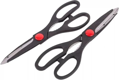 V-VAPE 1 X Kitchen Scissor, Heavy Duty Scissor for Kitchen Use with Safety Cover & Soft Grip & Multi-Functional Utility Scissors, Shears for Meat Poultry Herbs Cutting, Bottle Jar Opener