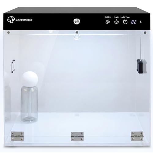 Smart Mushroom Growing Kit for Indoor Use, Automatic Humidity&Light Control, Mushroom Grow Box with Fresh Air Exchange System, Grow Gourmet&Functional Mushrooms at Home, Monotub Compatible