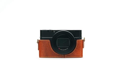 TP Original Sony RX100 VII Mark VII VI Mark VI 専用 ブルタイプ 本革 ボディケース 赤茶色