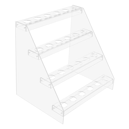 NAIXING Clear Acrylic Food Cone Display Stand Rack, 4 Layers, 24 Holes, Hole Diameter 1.5 In, Suitable for Displaying Ice Cream Cones, Sushi Rolls at Weddings, Birthdays, Parties, and Dessert Shops